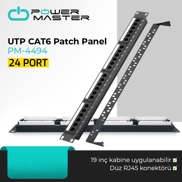  PM-4494 24’Lü Utp Cat6 Patch Panel