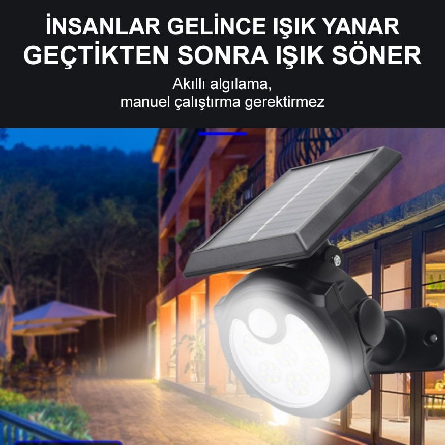  SH-1705B 36 Ledli Sensörlü 3 Modlu Solar İndiksiyon Duvar Lambası İçerik