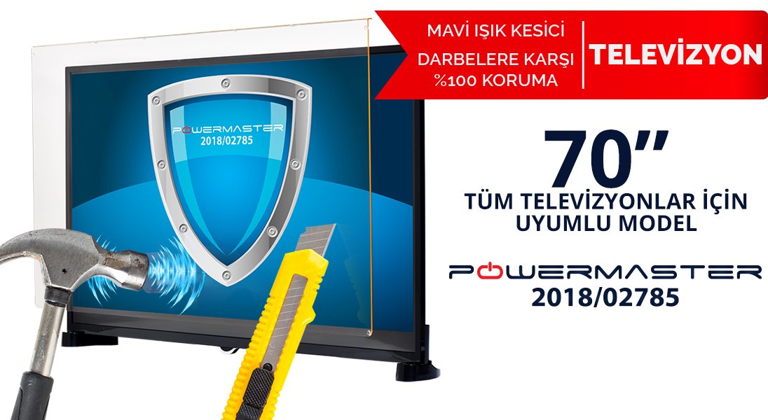 70 inc mavi ışık kesicili tv ekran koruyucu