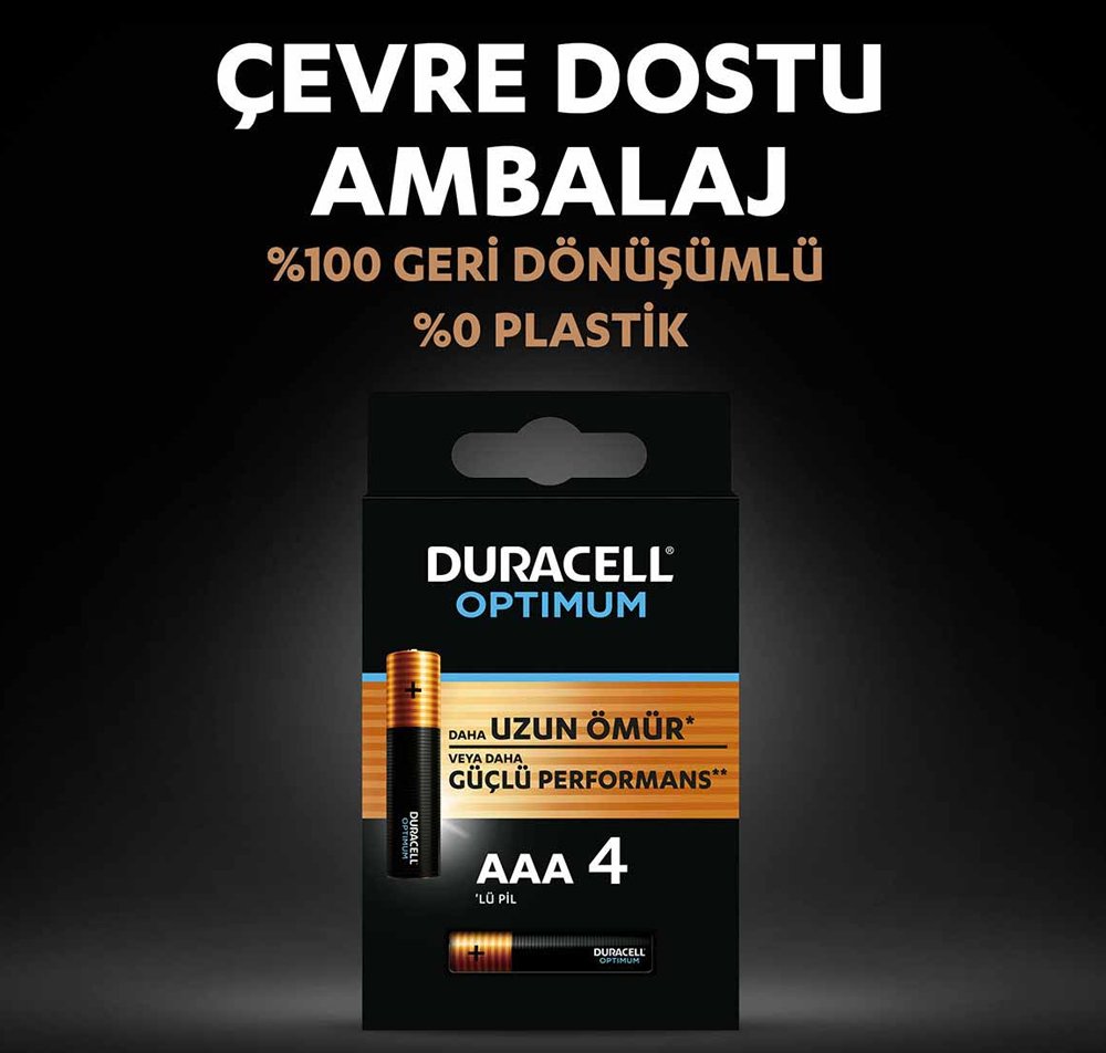 Duracell Optimum 1.5 Volt Alkalin 4’lü Pil