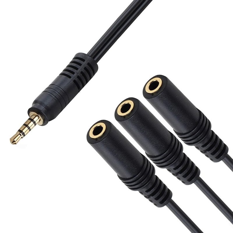  Kulaklık Mikrofon Çoklayıcı 3 Port 3.5 Mm Splitter Çevirici