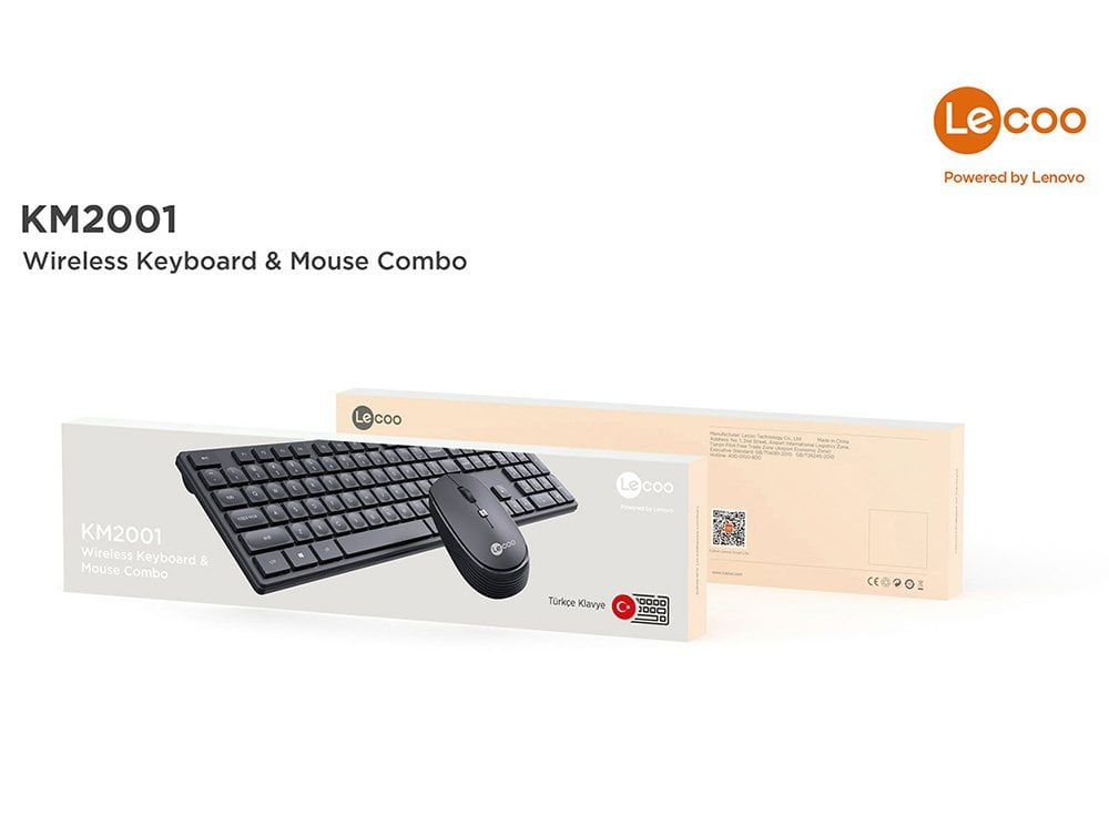 Lenovo Lecoo KM2001 Kablosuz Q Klavye - Mouse Set