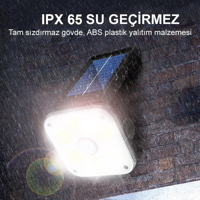  LF-1750A 54 Cob Ledli 3 Modlu Sensörlü Solar Duvar Lambası İçerik