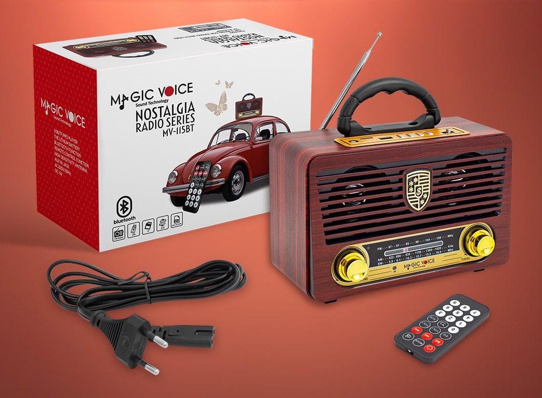 MagicVoice MV-115BT USB - SD - FM - Bluetooth Destekli Nostaljik Radyo