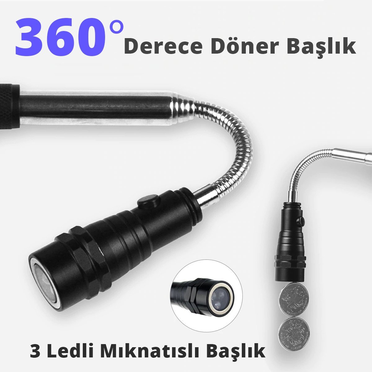  MX-2808 360 Derece Mıknatıslı Döner Başlıklı El Feneri