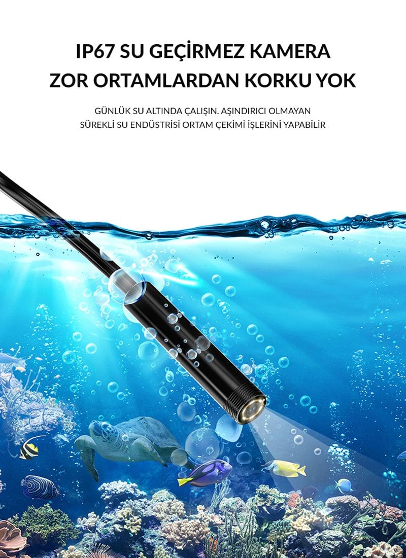 Powermaster PM-14281 3 İnç LCD Ekranlı 5 Metre Kablolu Dijital Endoskop Yılan Kamera İçerik