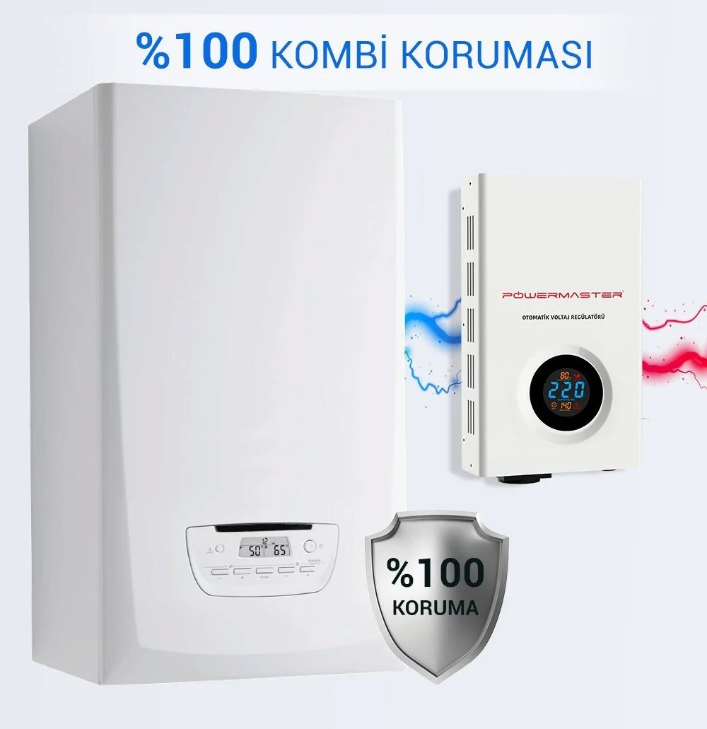 Powermaster Slim-1500 Otomatik 900 Watt Voltaj Regülatörü 1500VA (Kombi Regülatörü)