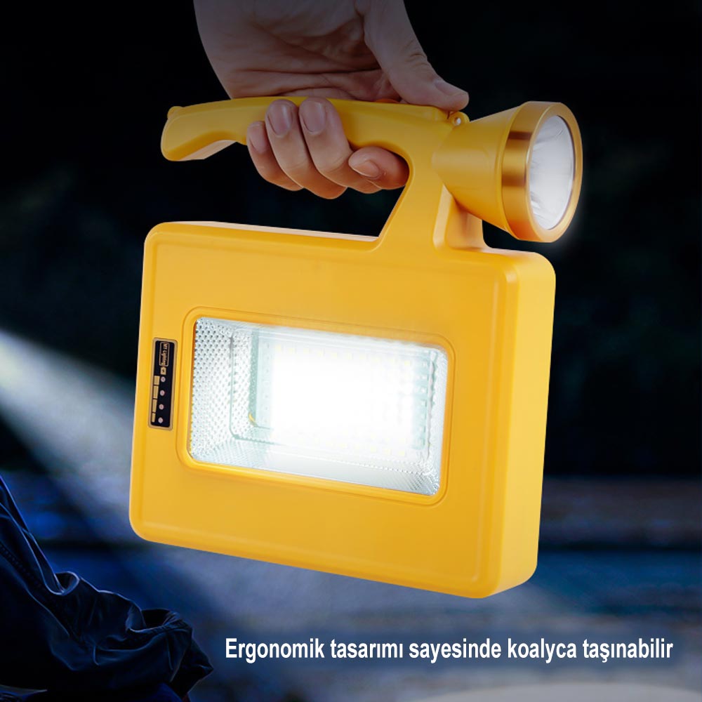 Solarlı Usb’li Şarjlı Taşınabilir Kamp Feneri PM-16044