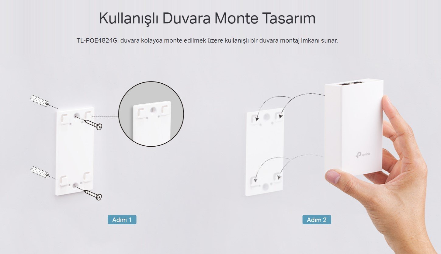 TP-Link TL-POE4824G 48V Pasif PoE Adaptörü Enjektörü İçerik