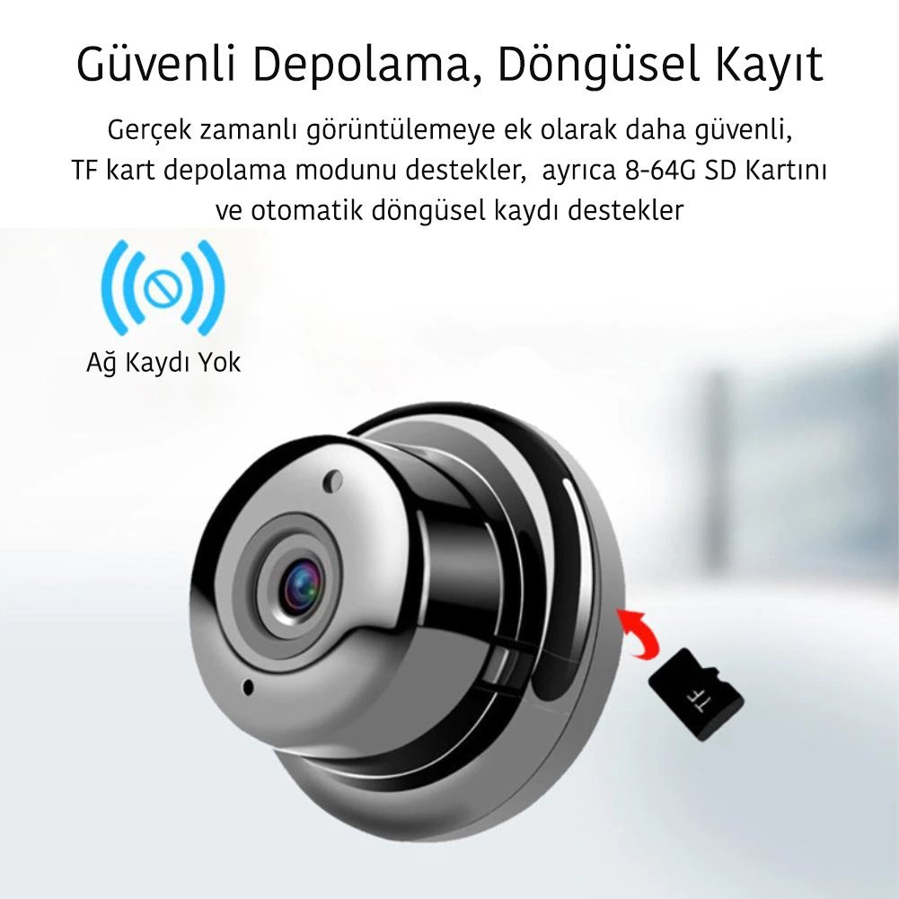  PM-4792 V380 Gece Görüşlü Mikrofonlu 1080P Wifi IP Kamera