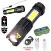 2500 Lumens + 5W COB LED USB Lion Şarjlı Ultra Güçlü Q5 XPE Su Geçirmez Şarjlı El Feneri (2818)