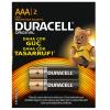 DURACELL LR03 MN2400 ALKALİN 1.5 VOLT AAA İNCE 2Lİ PAKET PİL (2818)