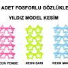 Fosforlu Yıldız Model Glow Parti Gözlüğü Karanlıkta Yanan Gözlükler 12 Adet (2818)