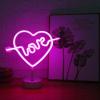 Kalpli Love Yazılı Dekoratif Neon Pilli Led Masa ve Gece Lambası (2818)