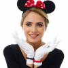 Kırmızı Fiyonklu Minnie Mouse Tacı ve Beyaz Eldiven Seti (2818)