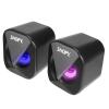 LED IŞIKLI 2W*2CH SİYAH USB 2.0 RGB IŞIKLI GAMİNG 1+1 MİNİ SPEAKER HOPARLÖR SN-83U (2818)