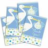 Mavi Renk Baby Stork Baby Shower Teşekkür Zarfı ve Not Seti 8 Adet (2818)