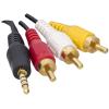 UYDU ALICISI AV KABLO 3.5 MM ST E / 3 RCA KABLO 1.2 METRE UZUN JACK ELEKTROMER