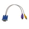 VGA 15 PİN ERKEK  / 1 RCA DİŞİ+MINI DIN DİŞİ 10 CM KABLO